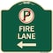Signmission Fire Lane No Parking and Left Arrow Heavy-Gauge Aluminum Architectural Sign, 18" x 18", G-1818-24020 A-DES-G-1818-24020 - alternate 1